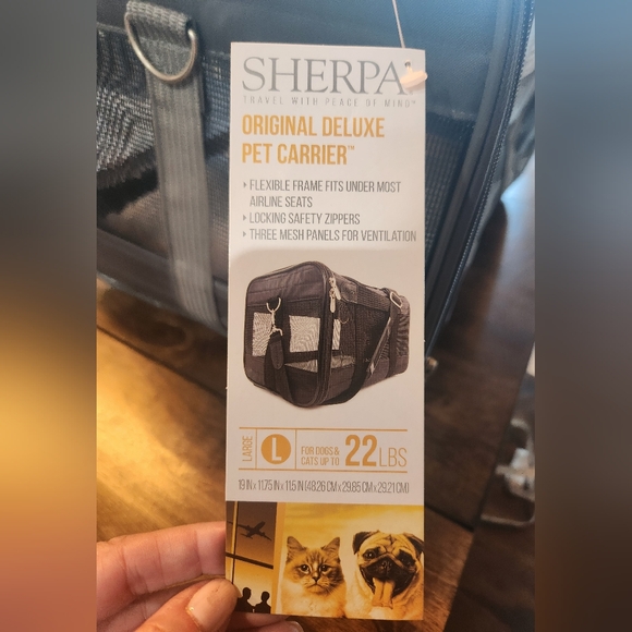 Sherpa Deluxe Soft-Sided Small Pet Transport Carrier with Mesh Ventilation. NWT - Picture 2 of 10